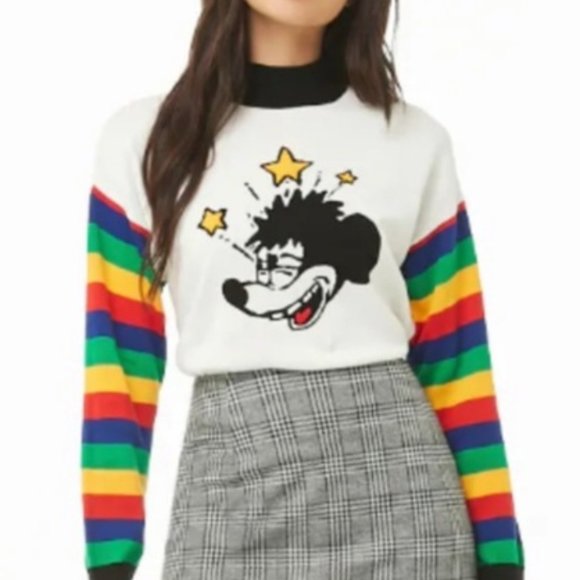 Forever 21 Sweaters - Forever 21 X Disney Rainbow Sleeve Mickey Top